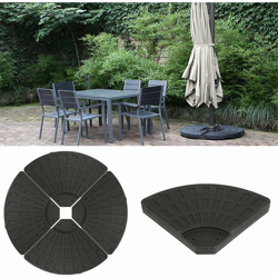 Oobest - Pesi per Ombrellone - Set di 4, in Plastica, Nero - Base per Parasole, Sector ,Supporto, da Esterni, Giardino, Patio en oferta