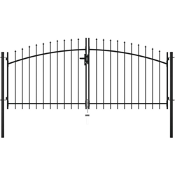 Cancello Doppio con Punte a Lancia 300x150 cm - Nero - Youthup en oferta