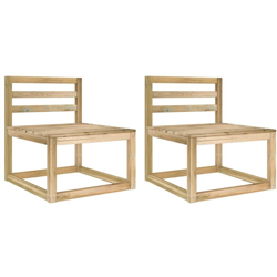 vidaXL Divani Centrali Pallet da Giardino 2 pz Verde Pino Impregnato - Verde precio