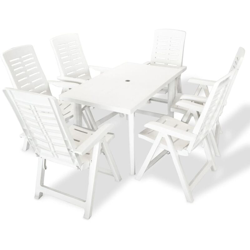 Set da Pranzo da Giardino 7 pz in Plastica Bianco - Bianco - Youthup en oferta