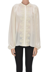 Silk shirt with lace insert precio