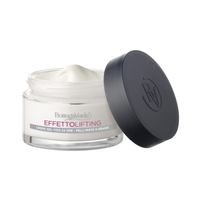 Effetto lifting - Crema gel facial 24 horas, antiedad, efecto lifting inmediato - con ácido Hialurónico y extracto de Flor de Loto (50 ml) - pieles m