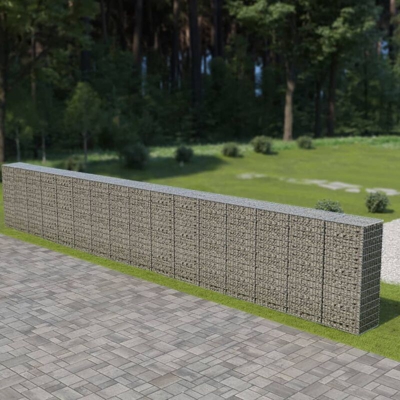 Gabbione in Acciaio Zincato Coperto 900 x 50 x 150 cm - Argento - Youthup