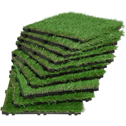 Erba Sintetica per Giardino Set di 10pz 30x30cm Verde Scuro - Outsunny en oferta