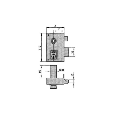 Azbe - Serratura da applicare 56-BP 60 IZ PROFILE