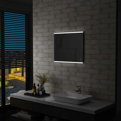 Specchio da Parete a LED per Bagno con Sensore Tattile 60x50 cm - Argento - Youthup