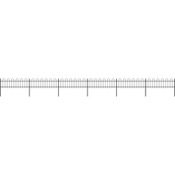 Recinzione da Giardino Punta Tonda in Acciaio 10,2x0,6 m Nera - Nero - Youthup en oferta