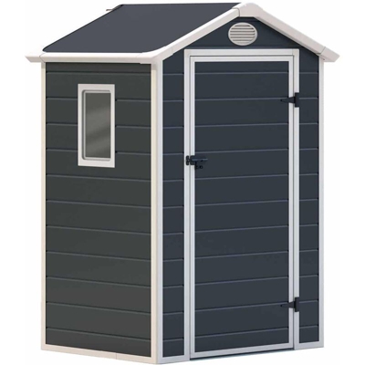 Casetta in Resina Mara - 1,34 m² Exterior 102x132x203 cm Antracita/Blanco - Gardiun