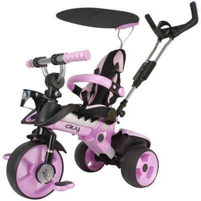 3262 Triciclo Cavalcabile City Rosa
