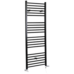 Hudson Reed Nox Scaldasalviette Misto Piatto Moderno - Termoarredo Bagno a Scaletta Nero - Design Elettrico & Idraulico - 919W - 1600 x 600mm en oferta