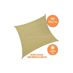 Vela Ombreggiante Quadrata Ecru' 3,6x3,6 mt Ombra Tenda Parasole Giardino Esterno Rinforzata mt 3,6 X 3,6 QUADRATA ECRU' en oferta