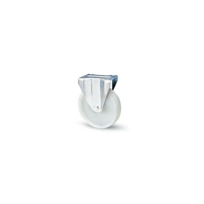 Valsecchi - Ruota teflon bianca piastra fissa 125mm