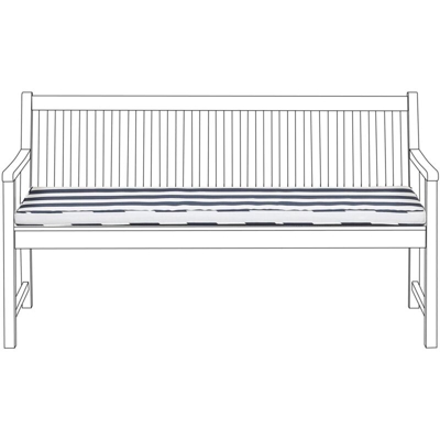 Beliani - Cuscino blu scuro a strisce per panca VIVARA 160 cm
