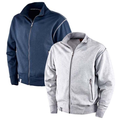 Felpa da lavoro con zip, 65% poliestere - 35% cotone, 290 gr, colore blu, taglia M (Taglia M - Blu)