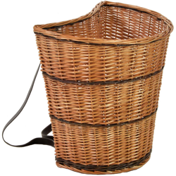 Gerla zaino tracolla cesto cesta cestone cestino in vimini cinghie in pelle porta funghi e porta legna per pic nic frutta oggetti precio