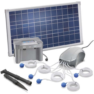 Esotec - Aeratore solare per stagno da 25W e portata di 600i/h + batteria, pompa di ventilazione ossigeno per stagno 101086