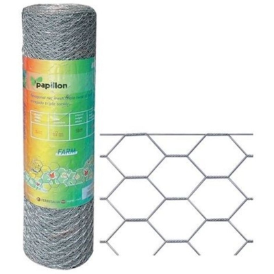 Rete Farm Tripla 16X2Mm H 50 Cm 25Mt Zincata Recinzione Animali Polli 50 CM 0,7 mm 16x2 mm - Papillon