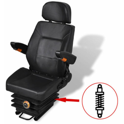 YOUTHUP Sedile per Trattore con Sospensione - Nero en oferta