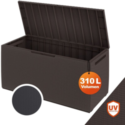 Deuba Keter Baule da giardino Capri 123x53x57cm 305L contenitore cassapanca esterno terrazza patio balcone piscina Marrone características