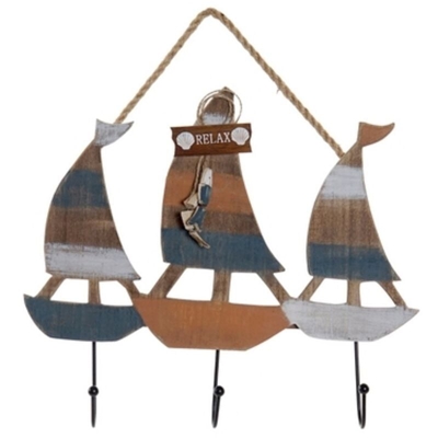 Appendiabiti da parete DKD Home Decor Metallo Pino (34 x 2 x 35 cm)