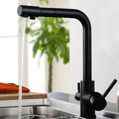 Lookshop - Miscelatore cucina moderno in nero antico con filtro acqua