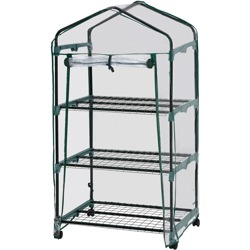 Tectake - serra a 3 ripiani 69x49x125 cm - trasparente en oferta