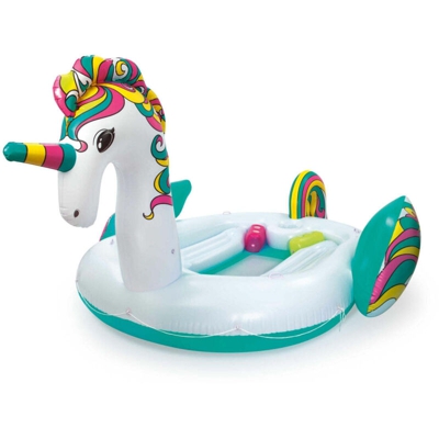 Bestway Unicorno gonfiabile gigante 6 posti isola galleggiante 590x404cm