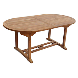 Beneffito - SALENTO - Tavolo da giardino ovale allungabile in teak Lunghezza da 180 a 240 cm - Estensione farfalla - 8 persone - Marrone precio