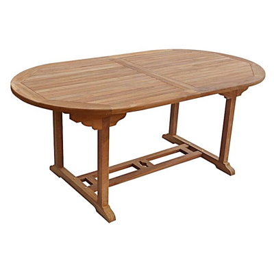 Beneffito - SALENTO - Tavolo da giardino ovale allungabile in teak Lunghezza da 180 a 240 cm - Estensione farfalla - 8 persone - Marrone