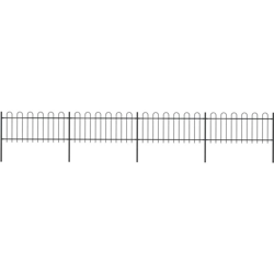 Recinzione da Giardino con Punta Tonda in Acciaio 6,8x0,8m Nera - Nero - Youthup precio