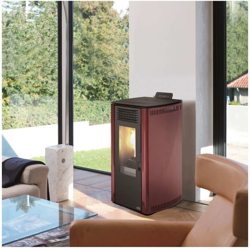 AMG - Stufa a pellet Quebec 10 canalizzabile bordeaux 10,1 kW en oferta