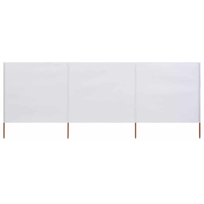 Paravento a 3 Pannelli in Tessuto 400x160 cm Bianco Sabbia - Bianco - Vidaxl