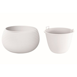 Vaso di fiori tonda con vasca Splofy Bowl in plastica colore bianco 29 (lunghezza) x 29 (larghezza) x 19 (altezza) cm características