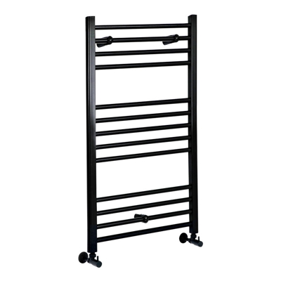 Hudson Reed Nox Scaldasalviette Piatto di Design Verticale - Termoarredo Bagno ad Acqua Calda - Acciaio Nero - 486W - 1000 x 500mm