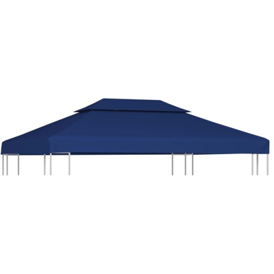 vidaXL Copertura Superiore per Gazebo a 2 Strati 310 g/m² 4x3 m Blu - Blu