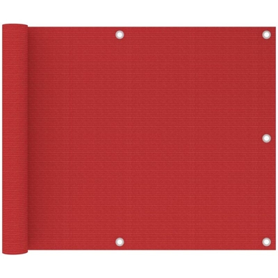 Paravento da Balcone Rosso 75x600 cm in HDPE - Rosso - Vidaxl