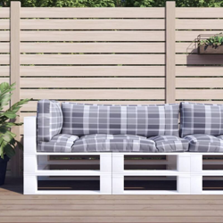 vidaXL Cuscini per Divano Pallet 3 pz Grigio Motivo a Quadri - Multicolore en oferta