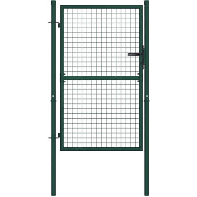 Cancello per Recinzione in Acciaio 100x125 cm Verde