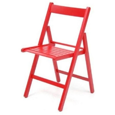 Sedia pieghevole in faggio di alta qualita colore rosso 43x48xh.79 cm