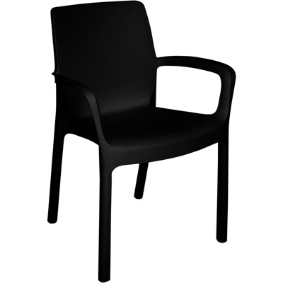 Poltrona impilabile da esterno ed interno, Made in Italy, 60 x 54 x 82 cm, color Antracite - Dmora