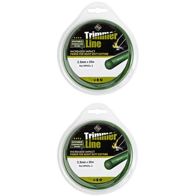 Filo di Nylon 2.5mm x 25m per testina per decespugliatori Trueshopping (x2)
