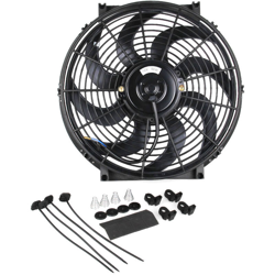 Asupermall - CF003-BK Ventola di raffreddamento del radiatore elettrica reversibile sottile da 14 pollici 90W 12V universale con kit di montaggio en oferta