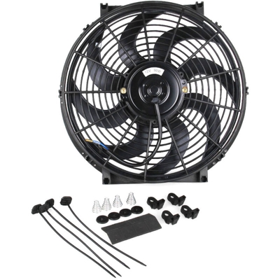 Asupermall - CF003-BK Ventola di raffreddamento del radiatore elettrica reversibile sottile da 14 pollici 90W 12V universale con kit di montaggio