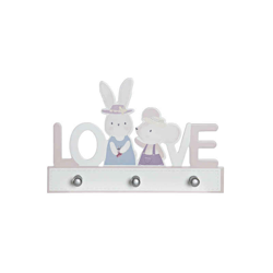 Appendiabiti da parete Love Legno MDF Coniglio - Dkd Home Decor precio