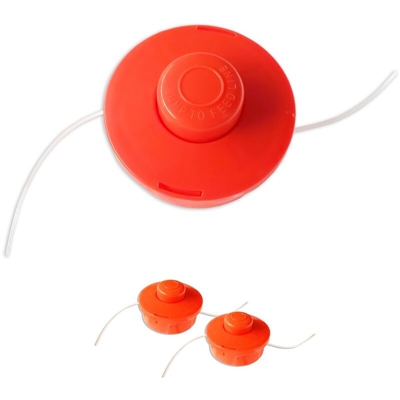2x Nemaxx FS1 Testina semiautomatica, bobina a doppio filo, rullo di nylon, accessori, ricambio, bobina per decespugliatore a benzina – arancione