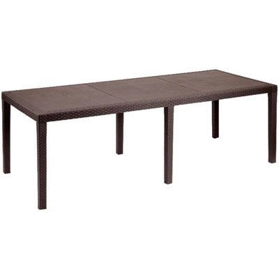 Tavolo rettangolare allungabile da esterno, Made in Italy, 150 x 72 x 90 cm (allungabile fino a 220 cm), color Marrone - Dmora