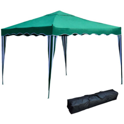 Gazebo Pieghevole 3 X 3 In Metallo Telo Verde Chiudibile Per Mercati Mercatini Feste Da Esterno Giardino en oferta