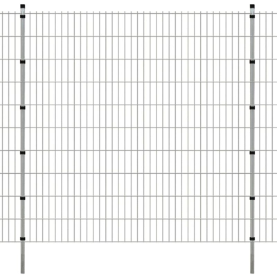 YOUTHUP Pannelli recinzione giardino con pali 2008x2030mm 12m Argento - Argento