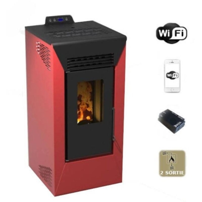 San Marco - Stufa a pellet wifi canalizzata Courmayeur 8,74 kw bordeaux