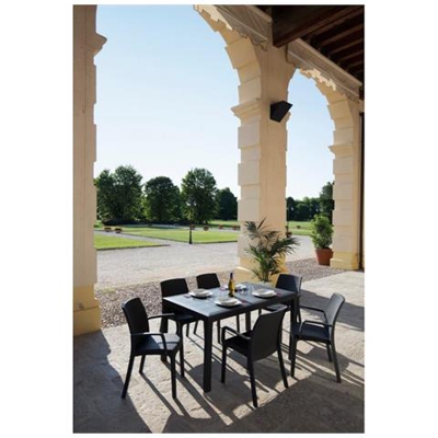 Sedia Poltrona Indiana In Simil Rattan Per Esterno Interno Set 2 Pezzi Antracite